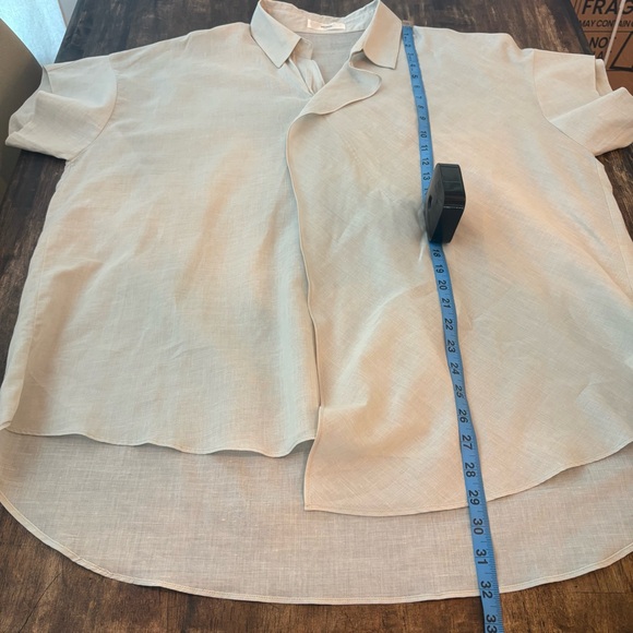 UCHUU Montreal Linen Blend Designer Pullover Loose Fit Taupe Beige Tunic Top. Lg - Picture 11 of 12